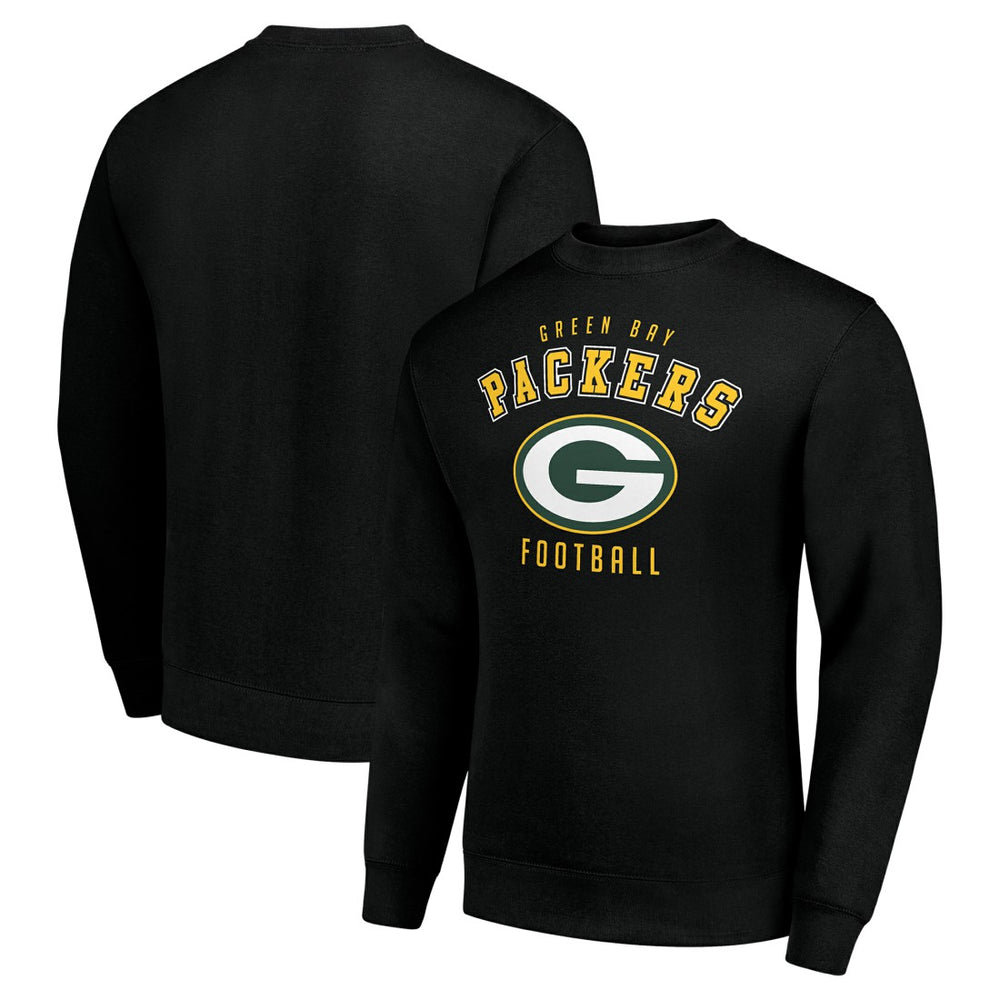 Green Bay Packers Starter Team Logo Pullover Sweatshirt - Black on sale