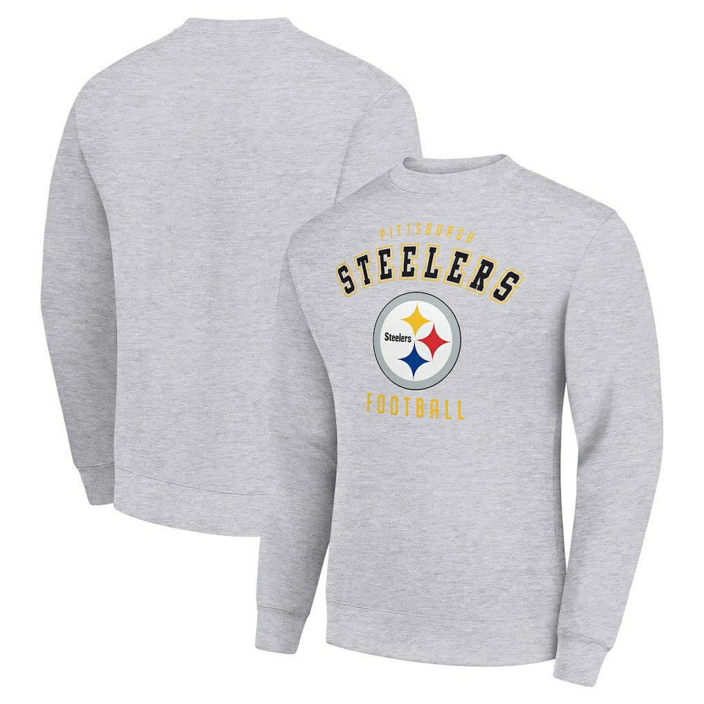 Pittsburgh Steelers Starter Team Logo Pullover Sweatshirt - Heather Gray online