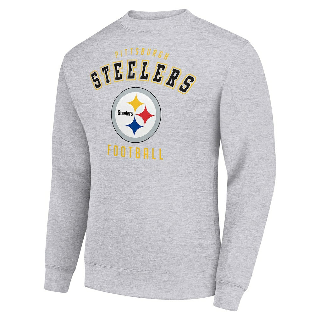 Pittsburgh Steelers Starter Team Logo Pullover Sweatshirt - Heather Gray online