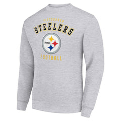 Pittsburgh Steelers Starter Team Logo Pullover Sweatshirt - Heather Gray online