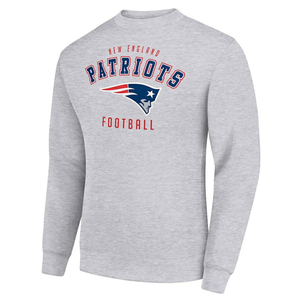 New England Patriots Starter Team Logo Pullover Sweatshirt - Heather Gray discount