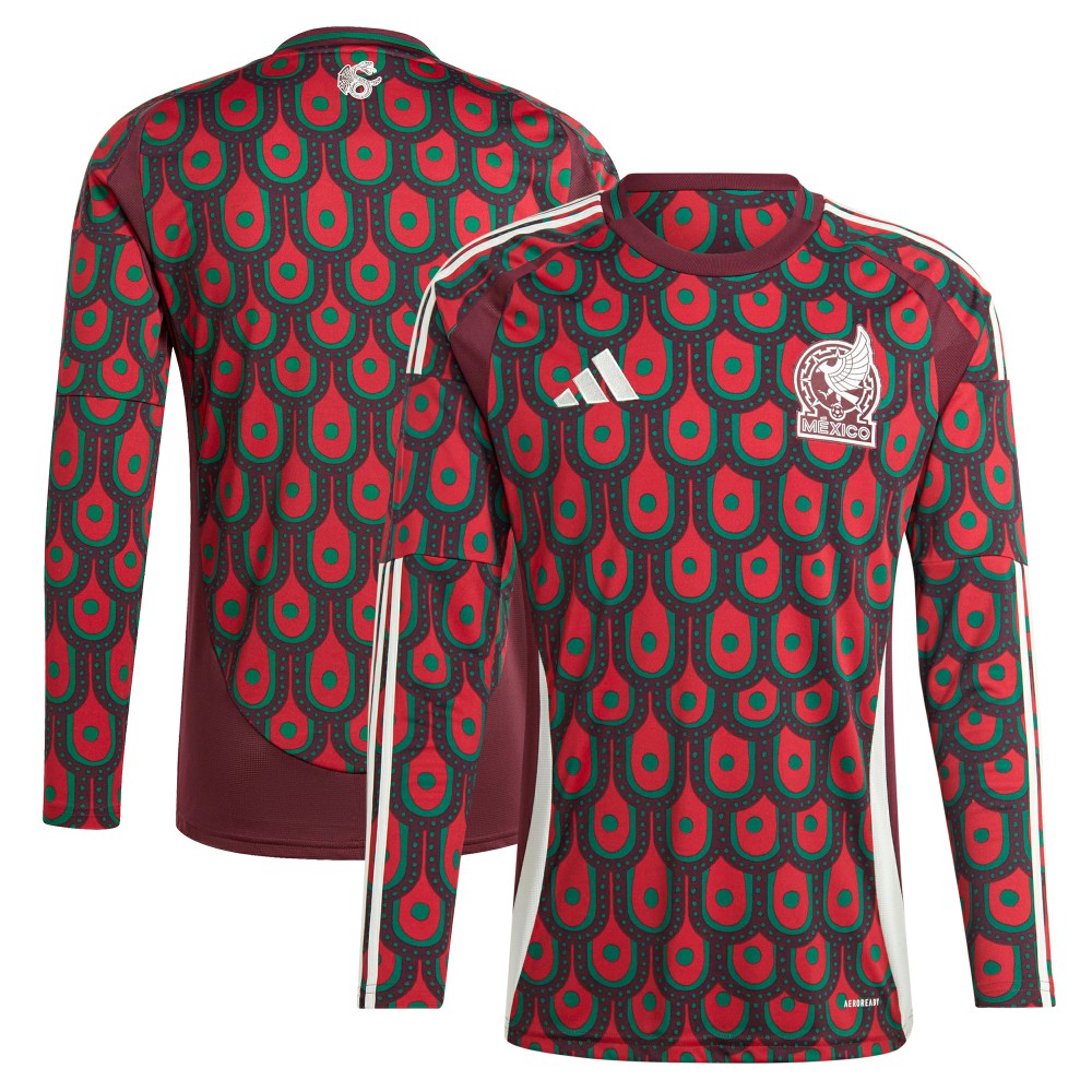 Mexico National Team 2024 Home Replica Long Sleeve Jersey - Burgundy | Adidas outlet