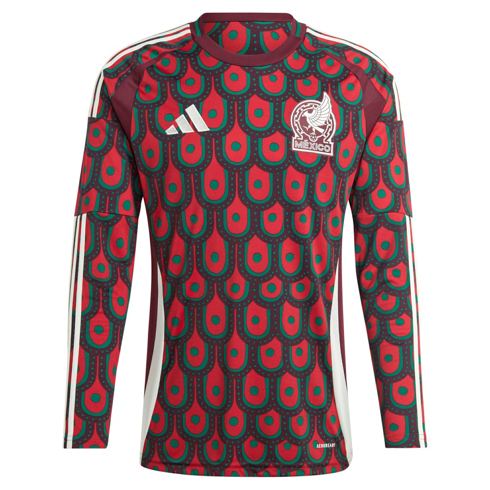 Mexico National Team 2024 Home Replica Long Sleeve Jersey - Burgundy | Adidas outlet