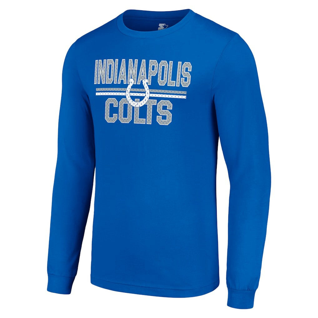 Indianapolis Colts Starter Team Mesh Print Graphic Long Sleeve T-Shirt - Royal discount