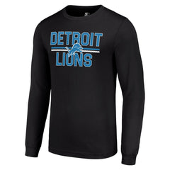 Detroit Lions Starter Team Mesh Print Graphic Long Sleeve T-Shirt - Black cheap