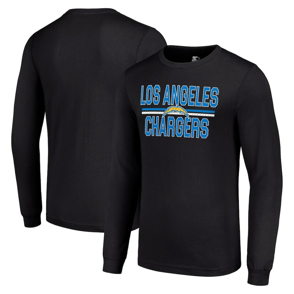 Los Angeles Chargers Starter Team Mesh Print Graphic Long Sleeve T-Shirt - Black outlet