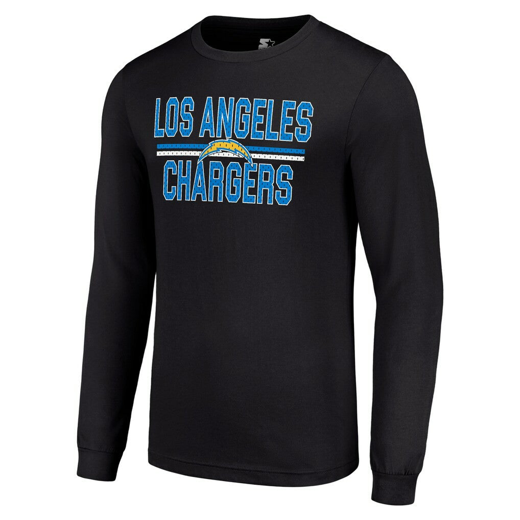 Los Angeles Chargers Starter Team Mesh Print Graphic Long Sleeve T-Shirt - Black outlet