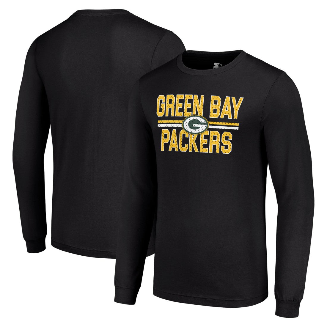 Green Bay Packers Starter Team Mesh Print Graphic Long Sleeve T-Shirt - Black on sale