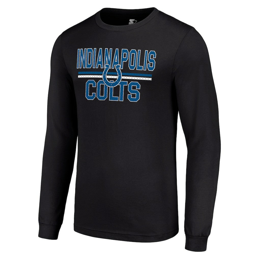 Indianapolis Colts Starter Team Mesh Print Graphic Long Sleeve T-Shirt - Black on sale