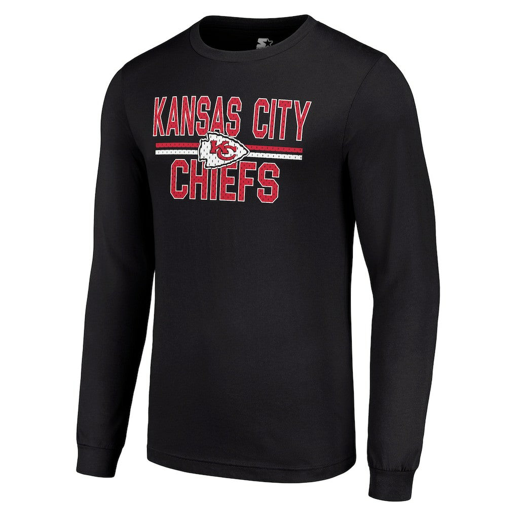 Kansas City Chiefs Starter Team Mesh Print Graphic Long Sleeve T-Shirt - Black discount