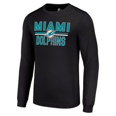 Miami Dolphins Starter Team Mesh Print Graphic Long Sleeve T-Shirt - Black sale