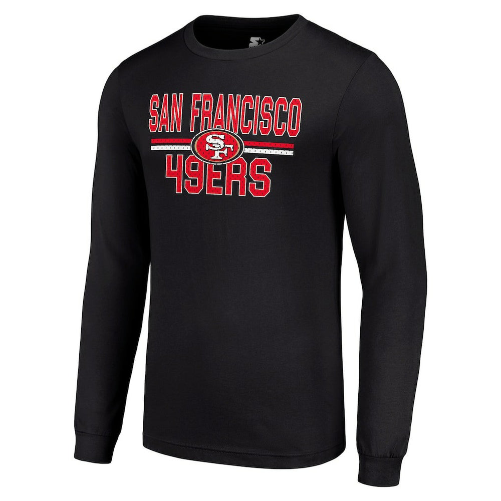 San Francisco 49ers Starter Team Mesh Print Graphic Long Sleeve T-Shirt - Black for sale