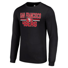 San Francisco 49ers Starter Team Mesh Print Graphic Long Sleeve T-Shirt - Black for sale