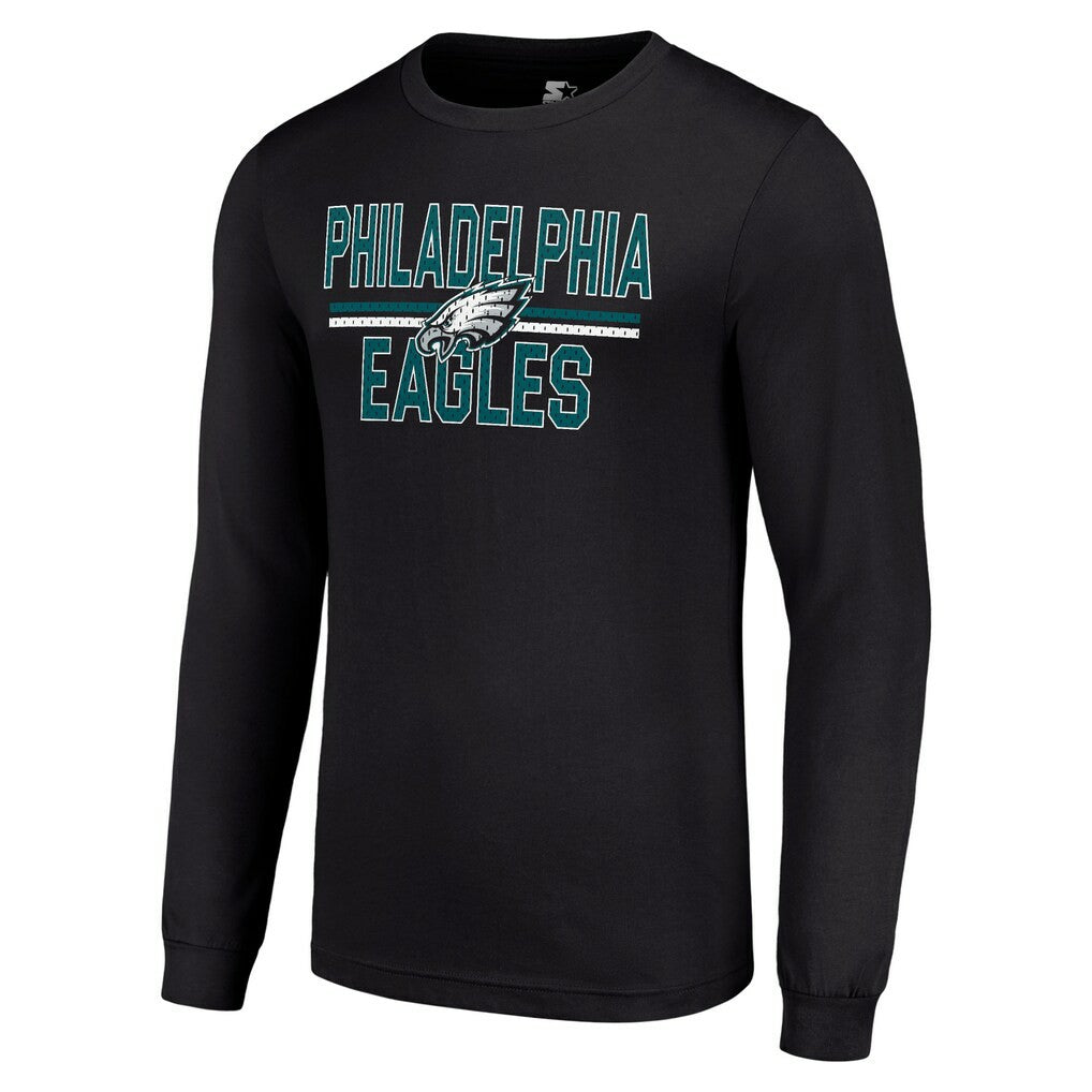Philadelphia Eagles Starter Team Mesh Print Graphic Long Sleeve T-Shirt - Black for sale