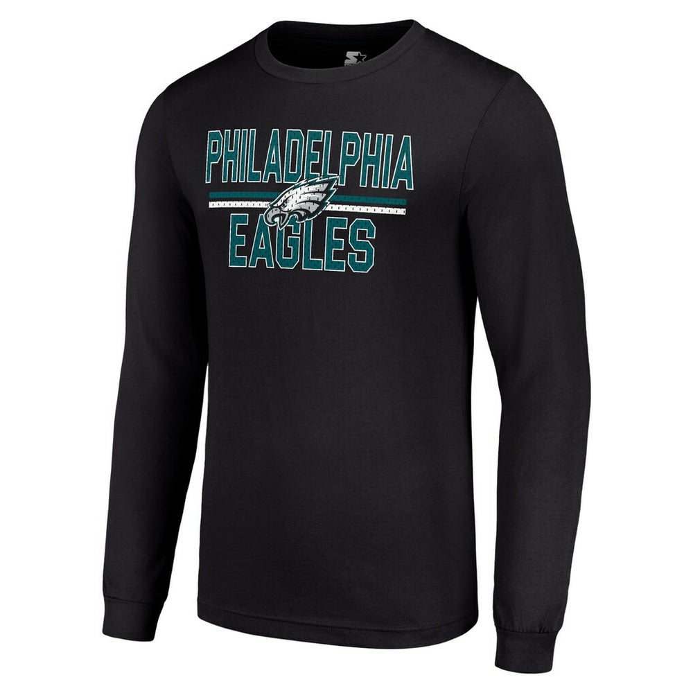 Philadelphia Eagles Starter Team Mesh Print Graphic Long Sleeve T-Shirt - Black for sale