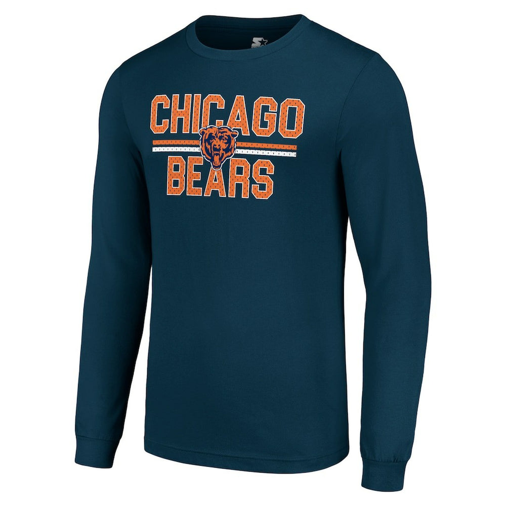 Chicago Bears Starter Team Mesh Print Graphic Long Sleeve T-Shirt - Navy outlet