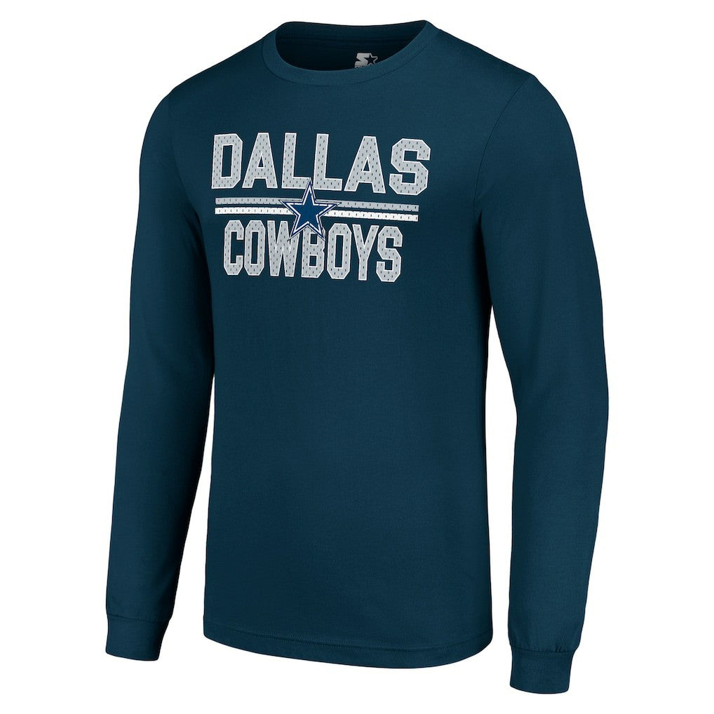 Dallas Cowboys Starter Team Mesh Print Graphic Long Sleeve T-Shirt - Navy on sale