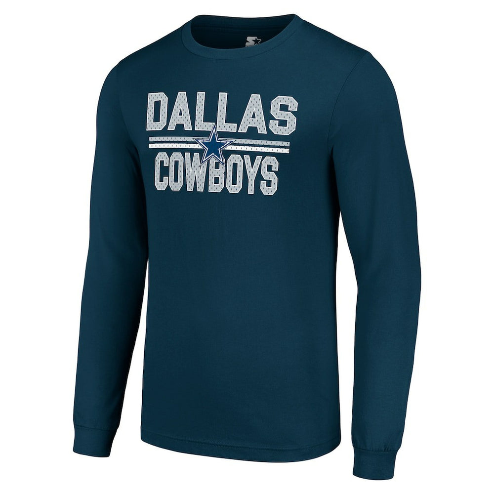 Dallas Cowboys Starter Team Mesh Print Graphic Long Sleeve T-Shirt - Navy on sale