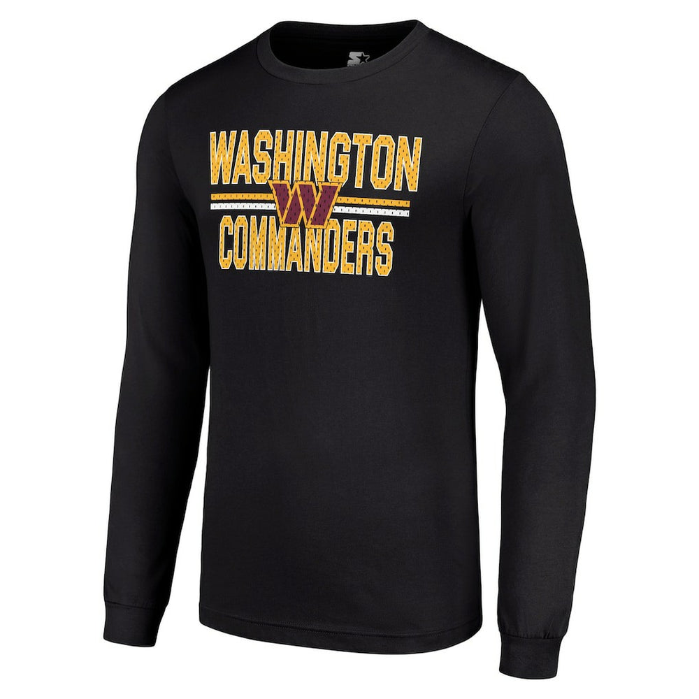 Washington Commanders Starter Team Mesh Print Graphic Long Sleeve T-Shirt - Black cheap
