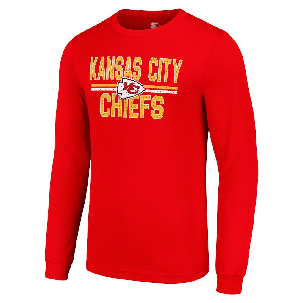 Kansas City Chiefs Starter Team Mesh Print Graphic Long Sleeve T-Shirt - Red discount