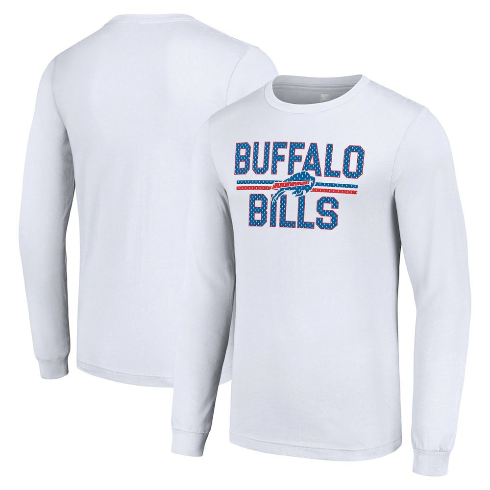 Buffalo Bills Starter Team Mesh Print Graphic Long Sleeve T-Shirt - White for sale