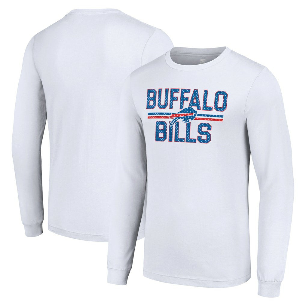 Buffalo Bills Starter Team Mesh Print Graphic Long Sleeve T-Shirt - White for sale