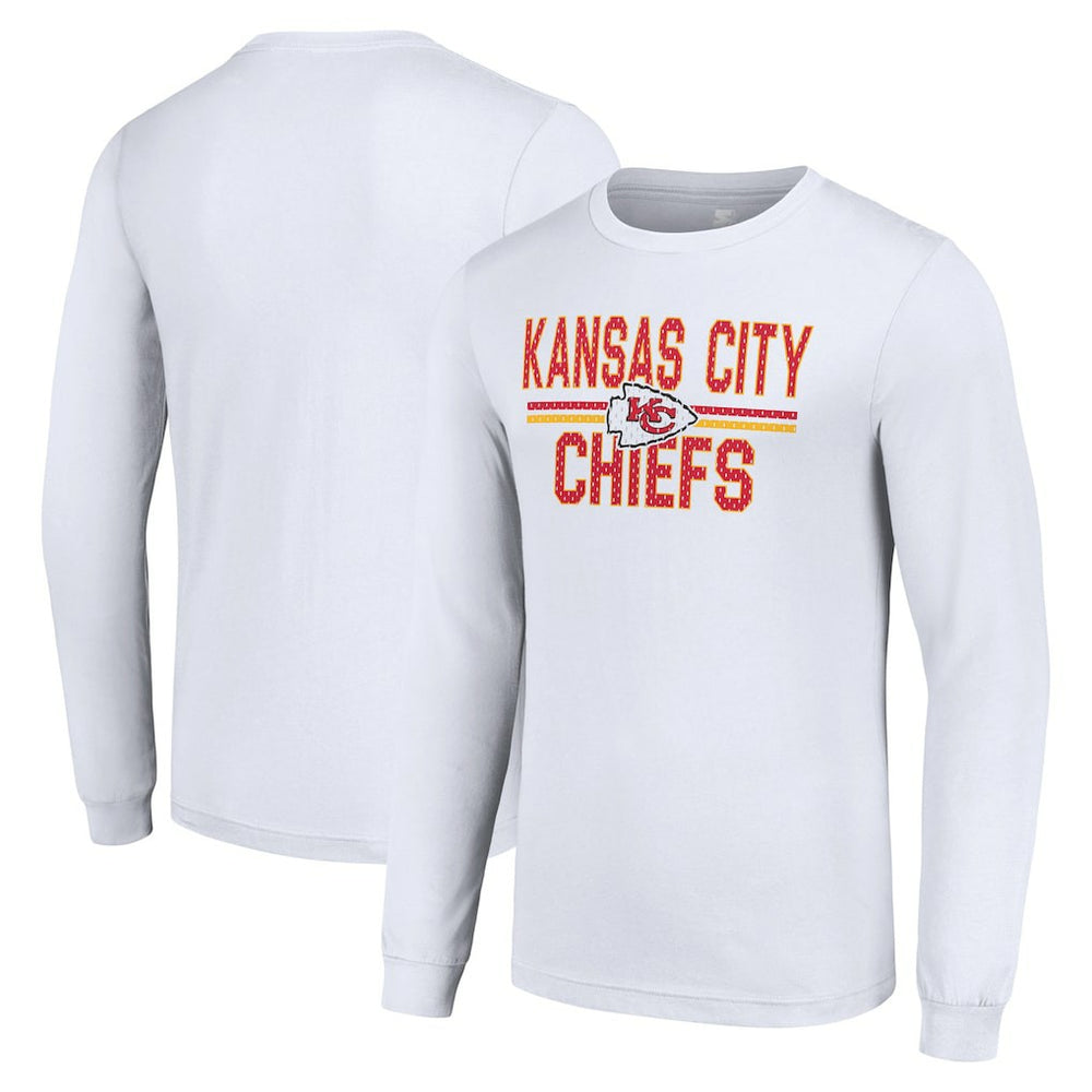 Kansas City Chiefs Starter Team Mesh Print Graphic Long Sleeve T-Shirt - White discount