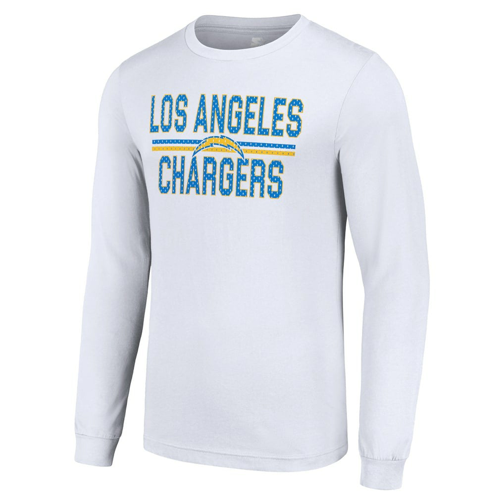 Los Angeles Chargers Starter Team Mesh Print Graphic Long Sleeve T-Shirt - White cheap