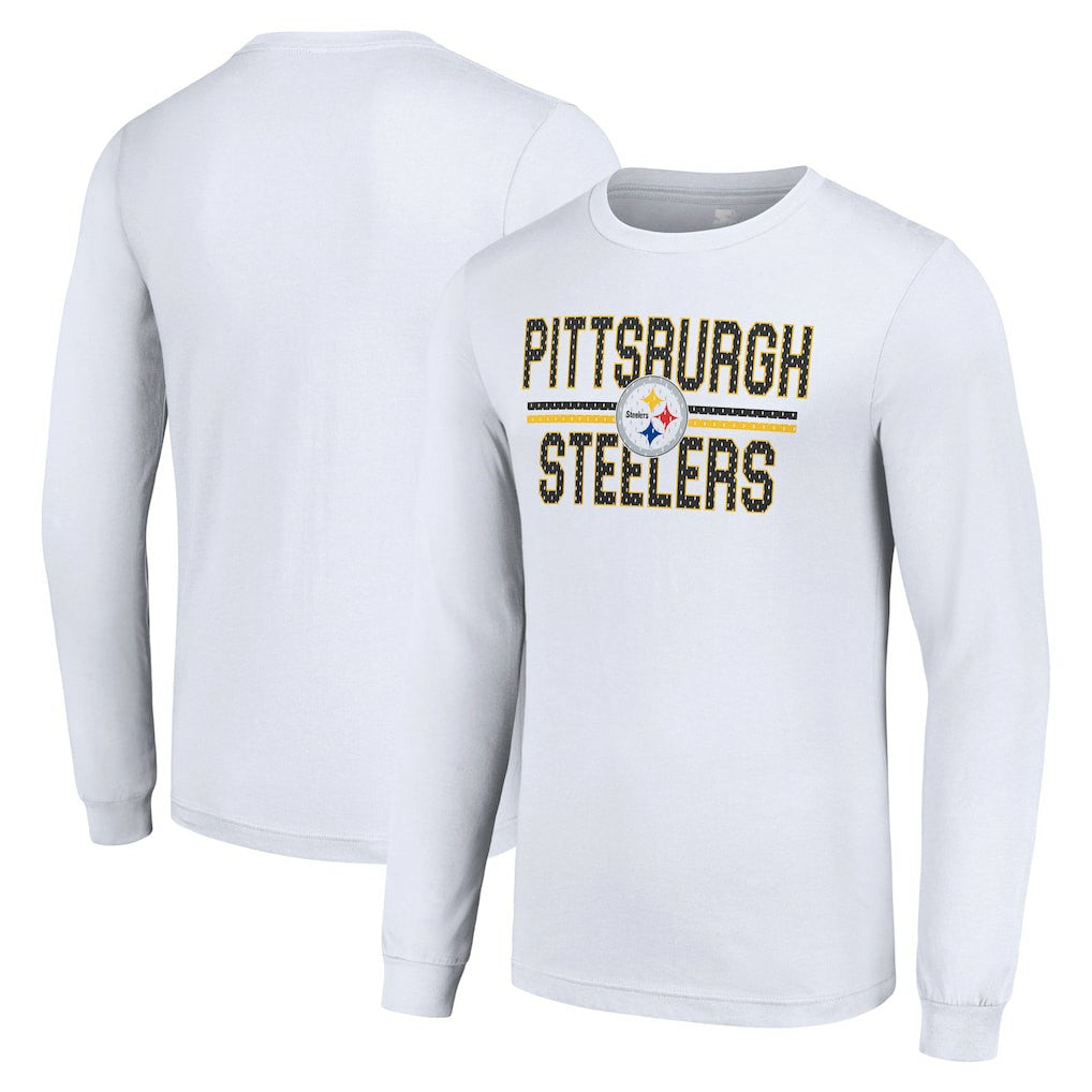 Pittsburgh Steelers Starter Team Mesh Print Graphic Long Sleeve T-Shirt - White online