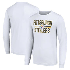 Pittsburgh Steelers Starter Team Mesh Print Graphic Long Sleeve T-Shirt - White online