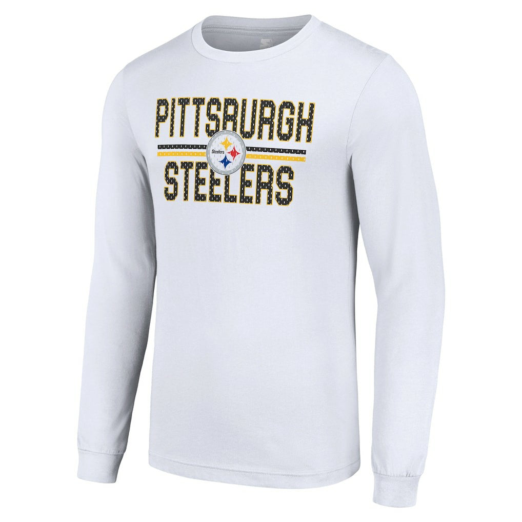 Pittsburgh Steelers Starter Team Mesh Print Graphic Long Sleeve T-Shirt - White online