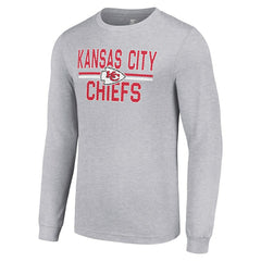 Kansas City Chiefs Starter Team Mesh Print Graphic Long Sleeve T-Shirt - Heather Gray outlet