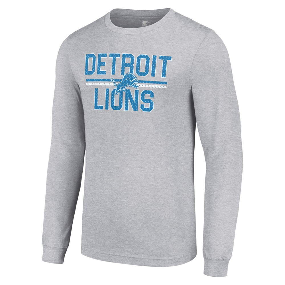 Detroit Lions Starter Team Mesh Print Graphic Long Sleeve T-Shirt - Heather Gray online