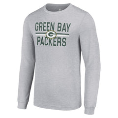 Green Bay Packers Starter Team Mesh Print Graphic Long Sleeve T-Shirt - Heather Gray sale