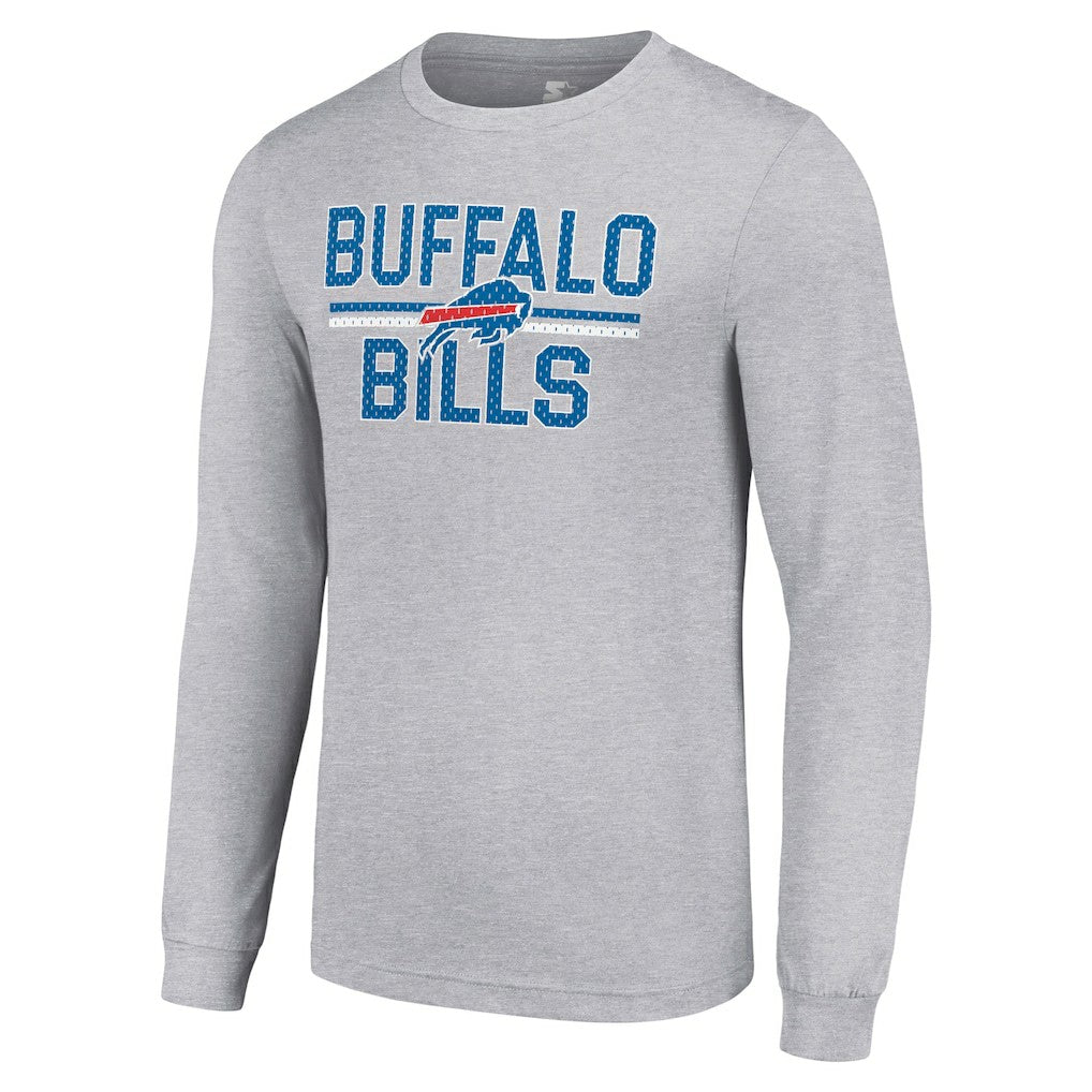 Buffalo Bills Starter Team Mesh Print Graphic Long Sleeve T-Shirt - Heather Gray sale