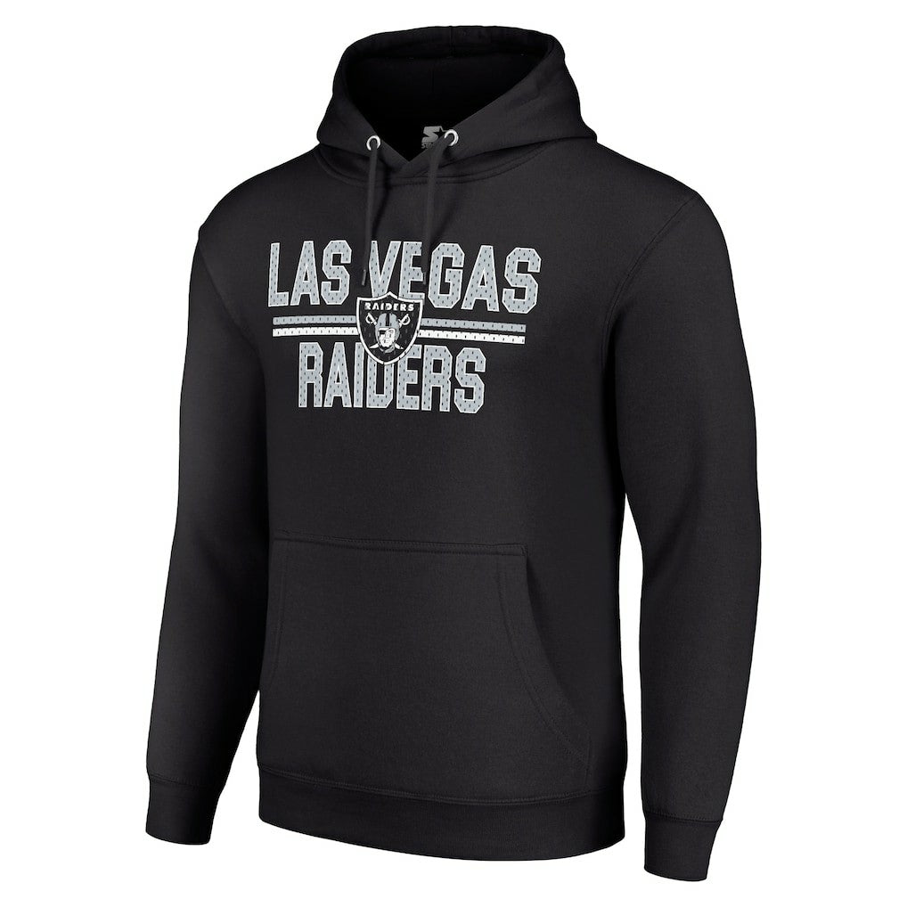 Las Vegas Raiders Starter Unisex Team Mesh Print Graphic Tri-Blend Pullover Hoodie - Black for sale