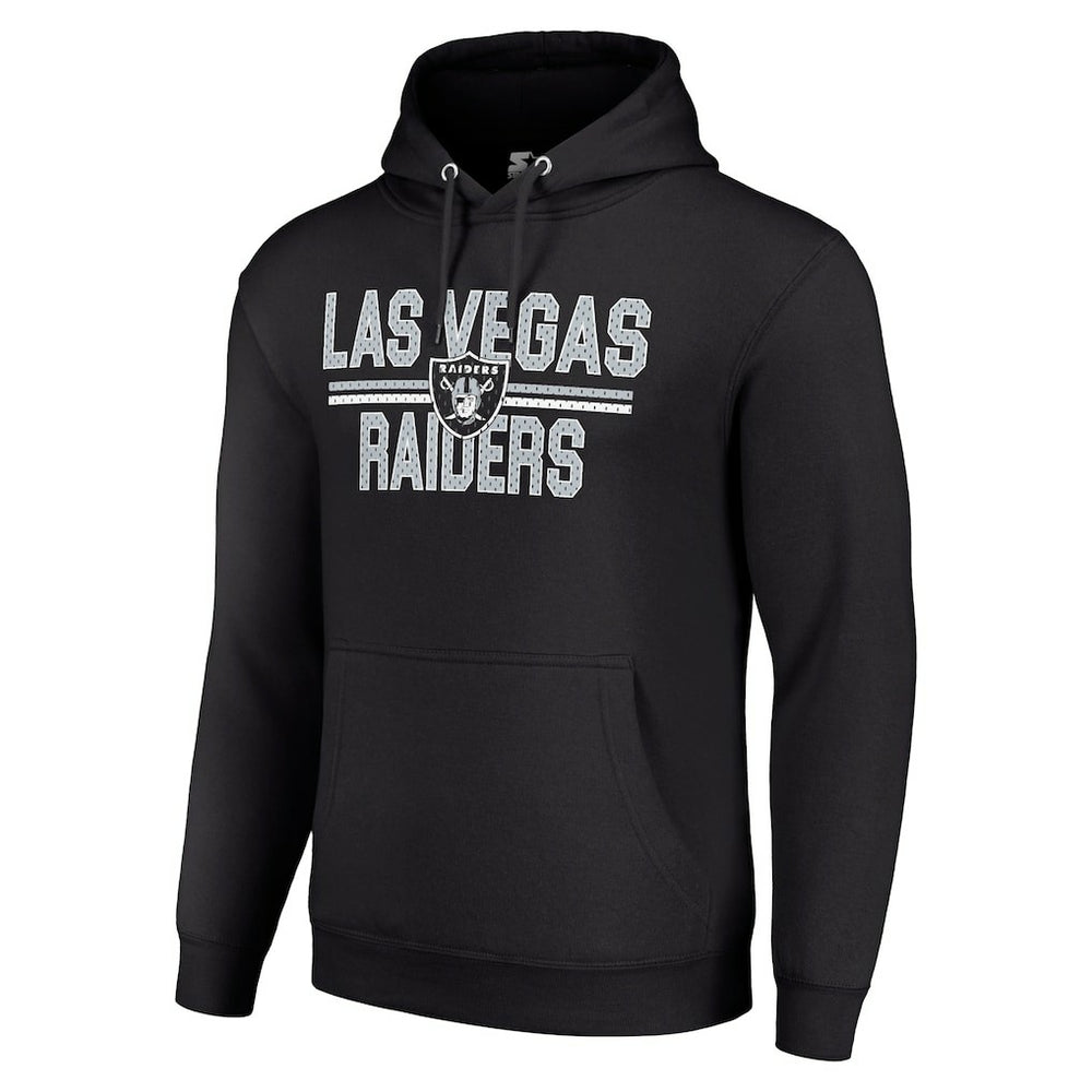 Las Vegas Raiders Starter Unisex Team Mesh Print Graphic Tri-Blend Pullover Hoodie - Black for sale