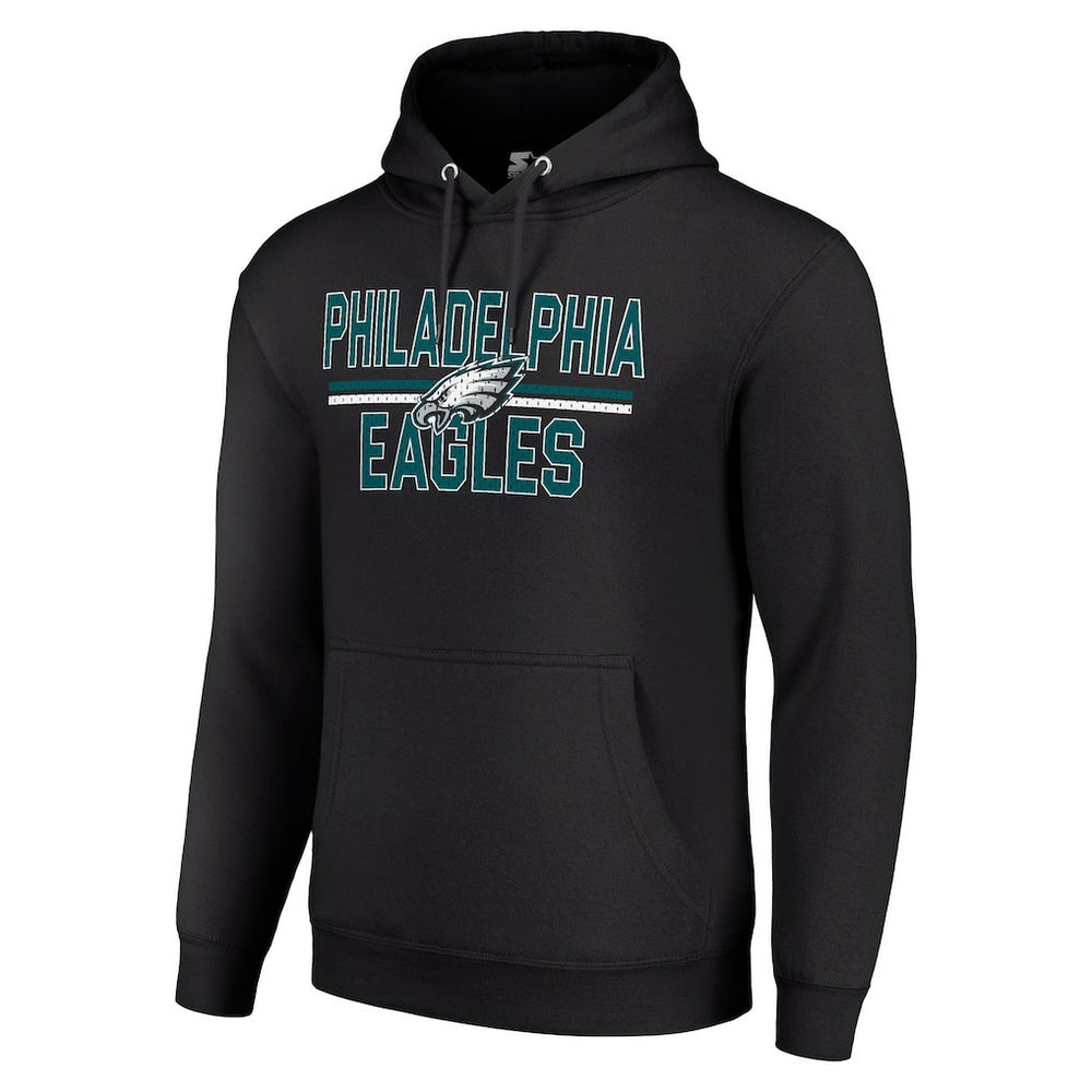 Philadelphia Eagles Starter Unisex Team Mesh Print Graphic Tri-Blend Pullover Hoodie - Black on sale