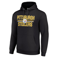 Pittsburgh Steelers Starter Unisex Team Mesh Print Graphic Tri-Blend Pullover Hoodie - Black discount
