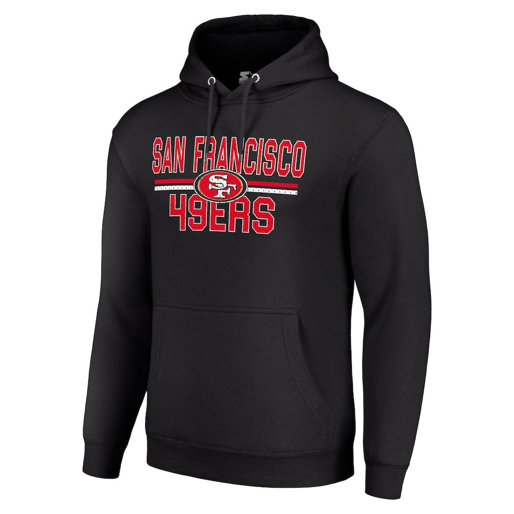 San Francisco 49ers Starter Unisex Team Mesh Print Graphic Tri-Blend Pullover Hoodie - Black cheap