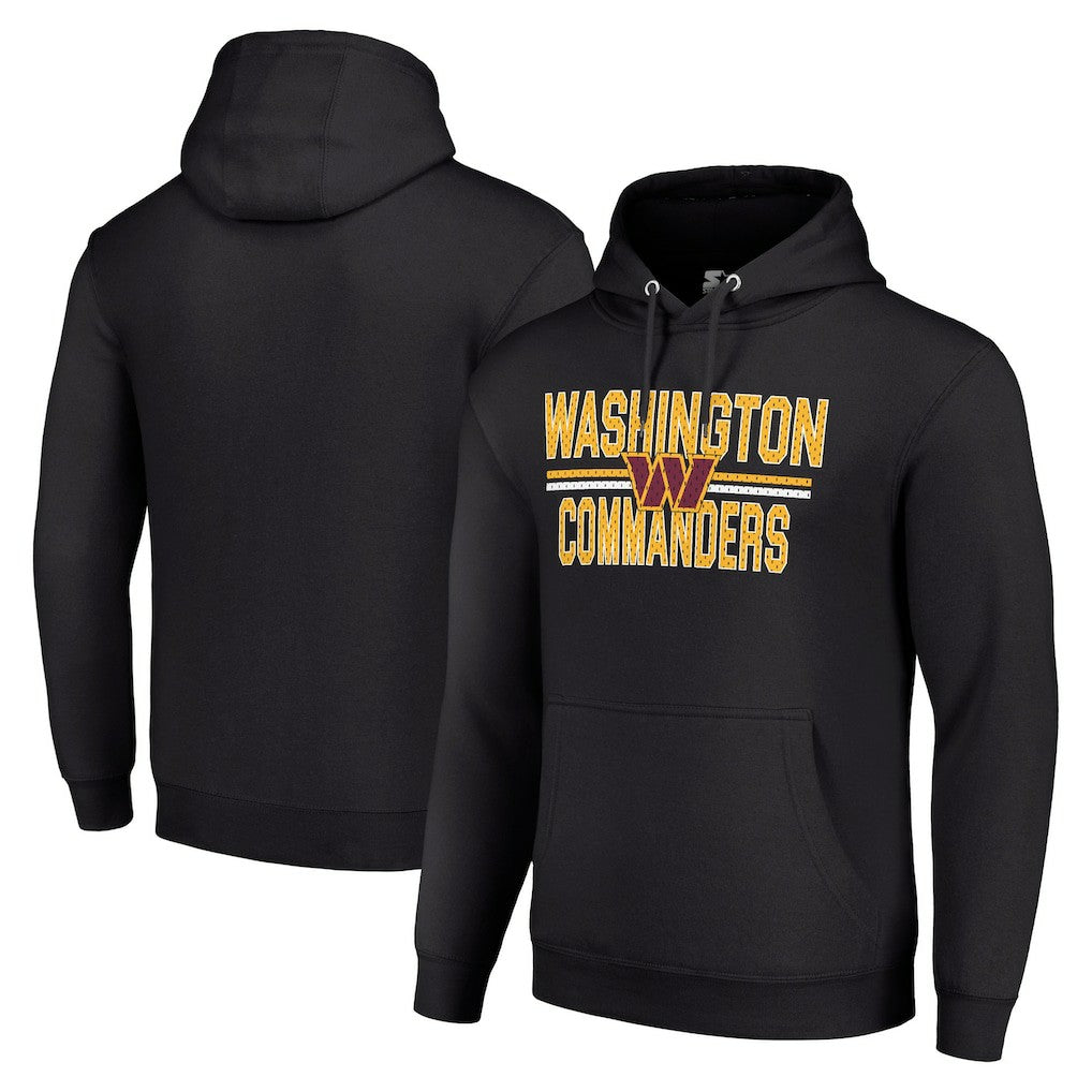 Washington Commanders Starter Unisex Team Mesh Print Graphic Tri-Blend Pullover Hoodie - Black cheap
