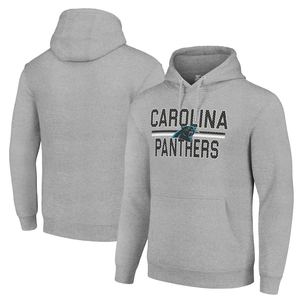 Carolina Panthers Starter Unisex Team Mesh Print Graphic Tri-Blend Pullover Hoodie - Heather Gray on sale