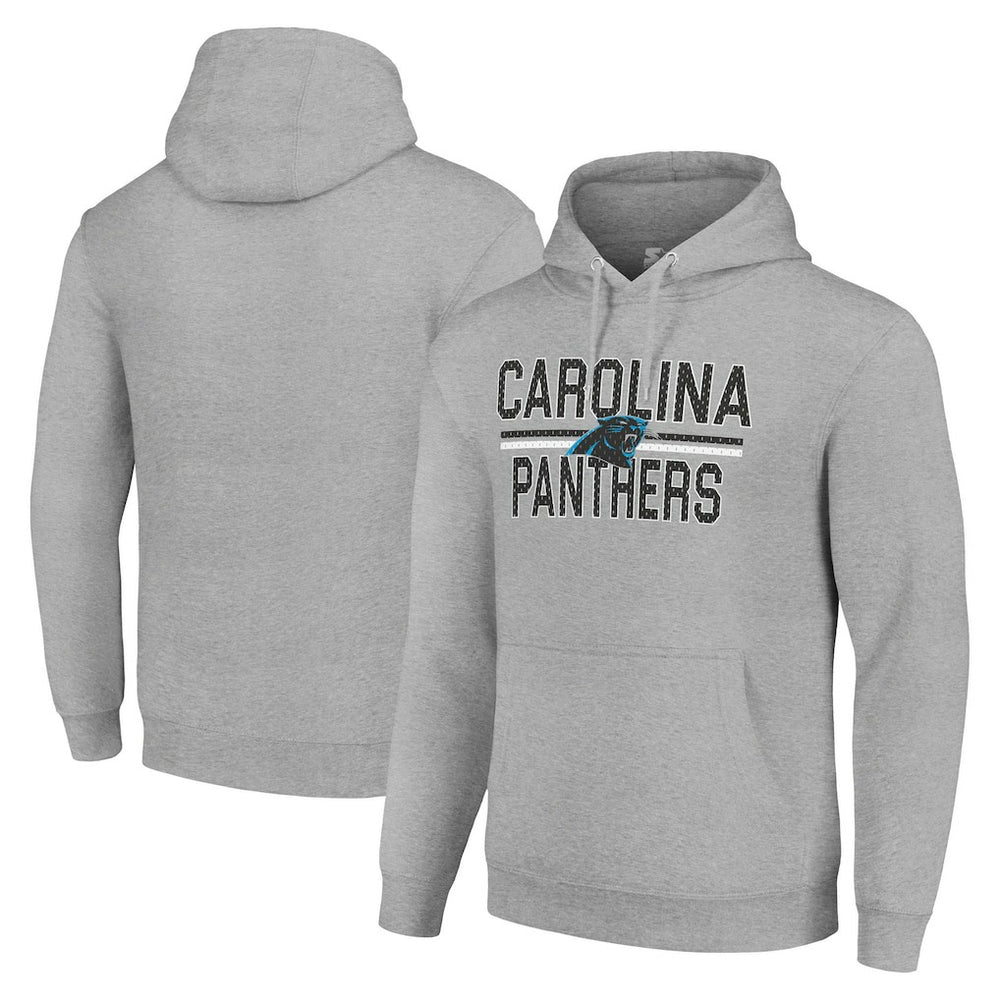 Carolina Panthers Starter Unisex Team Mesh Print Graphic Tri-Blend Pullover Hoodie - Heather Gray on sale