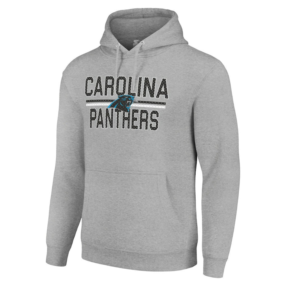 Carolina Panthers Starter Unisex Team Mesh Print Graphic Tri-Blend Pullover Hoodie - Heather Gray on sale