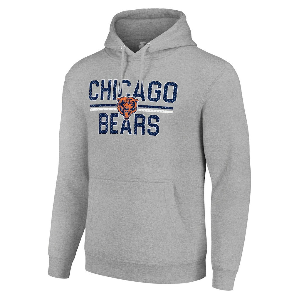 Chicago Bears Starter Unisex Team Mesh Print Graphic Tri-Blend Pullover Hoodie - Heather Gray cheap