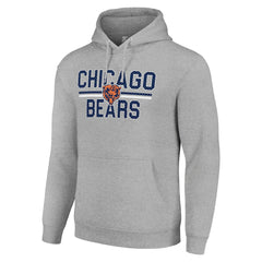 Chicago Bears Starter Unisex Team Mesh Print Graphic Tri-Blend Pullover Hoodie - Heather Gray cheap