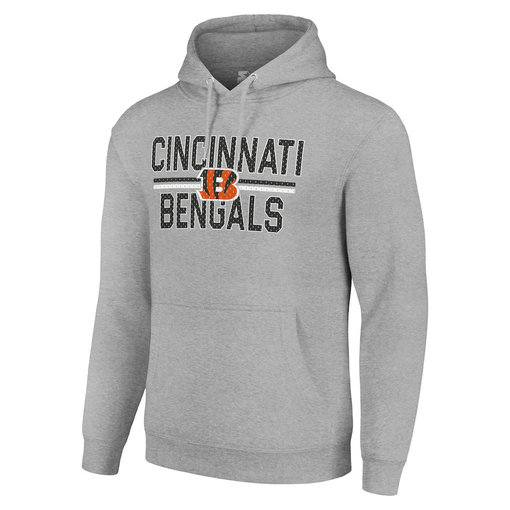 Cincinnati Bengals Starter Unisex Team Mesh Print Graphic Tri-Blend Pullover Hoodie - Heather Gray online