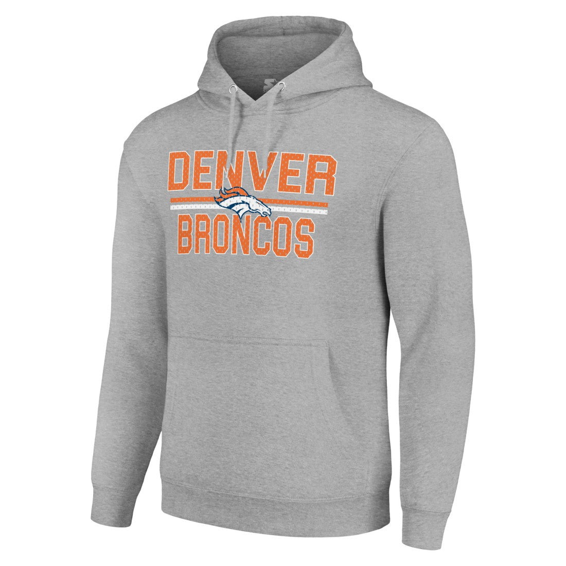 Denver Broncos Starter Unisex Team Mesh Print Graphic Tri-Blend Pullover Hoodie - Heather Gray cheap