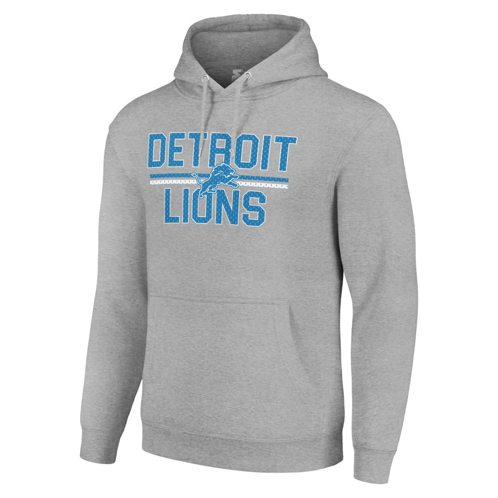 Detroit Lions Starter Unisex Team Mesh Print Graphic Tri-Blend Pullover Hoodie - Heather Gray discount
