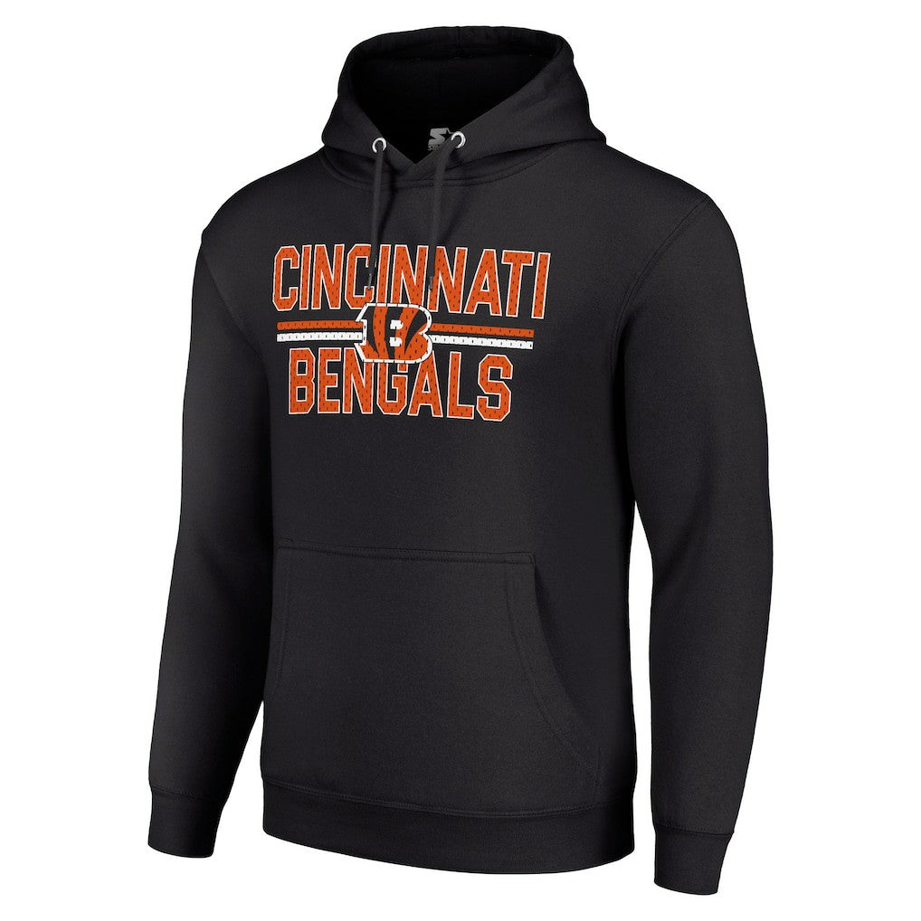 Cincinnati Bengals Starter Unisex Team Mesh Print Graphic Tri-Blend Pullover Hoodie - Black discount